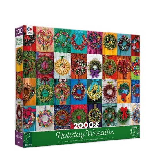 Holiday Wreaths Puzzle - 2000 Pieces - Picture 1 of 9
